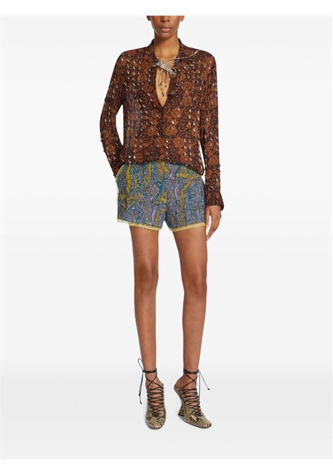 Camicia Chowy a fiori in marrone dries van noten - uomo DRIES VAN NOTEN | 2510107631011704